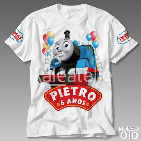 Camiseta Trem Thomas e Seus Amigos Festa Infantil