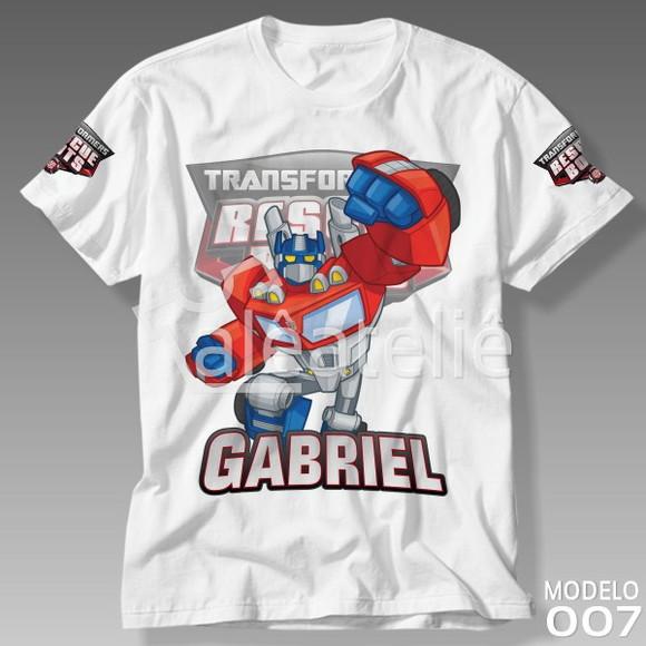 Camiseta Transformers Rescue Bots Optimus Prime Infantil