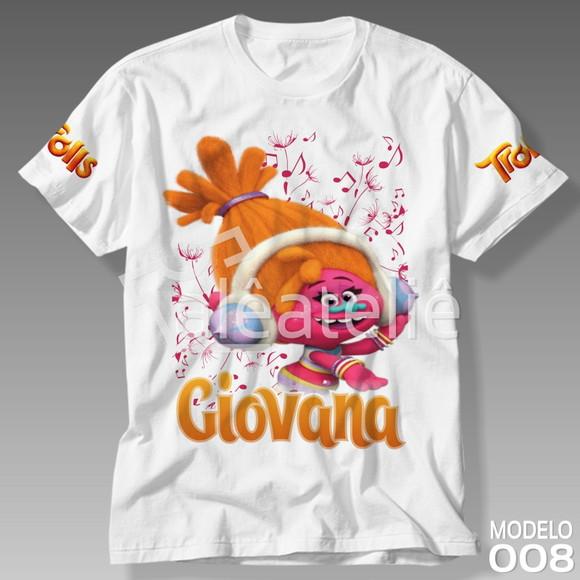 Camiseta Trolls Poppy Tronco Bridget Dj Suki Personalizada