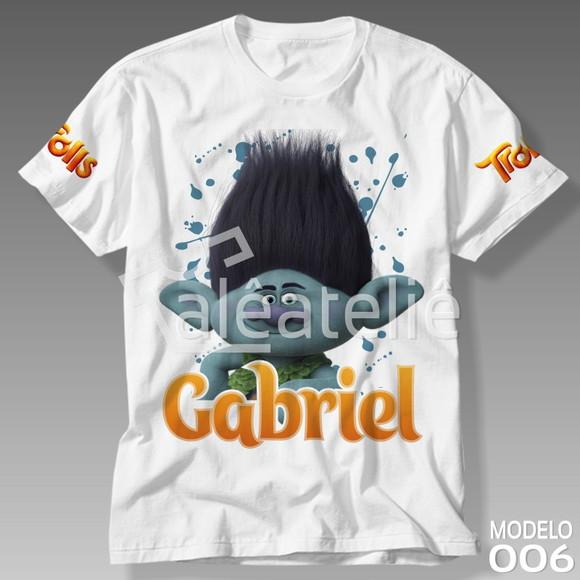 Camiseta Trolls Poppy Tronco Bridget Gristle Personalizada