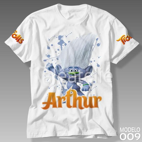 Camiseta Trolls Poppy Tronco Guy Diamante Personalizada