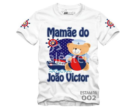 Camiseta Urso Marinheiro Personalizada Festa Aniversário