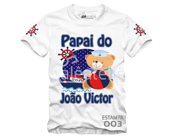Camiseta Urso Marinheiro Personalizada Festa Aniversário