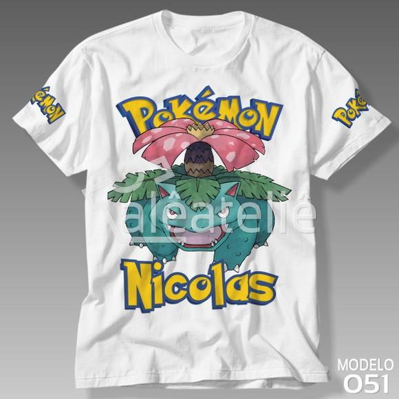 Camiseta Venusaur Pokemon Festa Infantil Adulo Personalizada