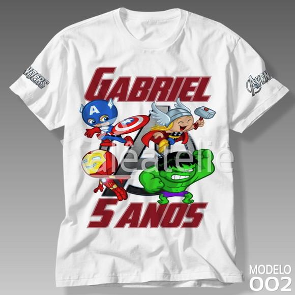 Camiseta Vingadores Avengers Cute Infantil Personalizada