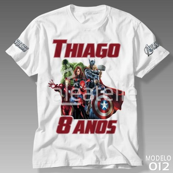 Camiseta Vingadores Avengers Festa Heróis Personalizada