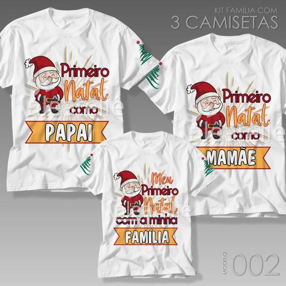 Kit 3 Camisetas Natal Kit Família Feliz Natal