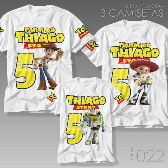 Kit 3 Camisetas Toy Story Família Kit Festa Aniversário
