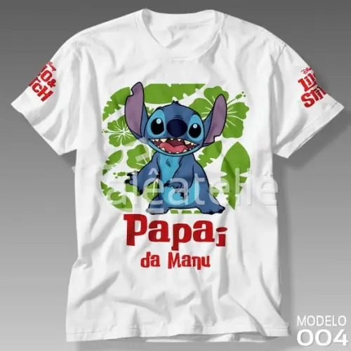 Camisa Lilo & Stich Infantil Festa Personalizada