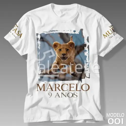 Camisa Mufasa Filme Infantil Personalizada