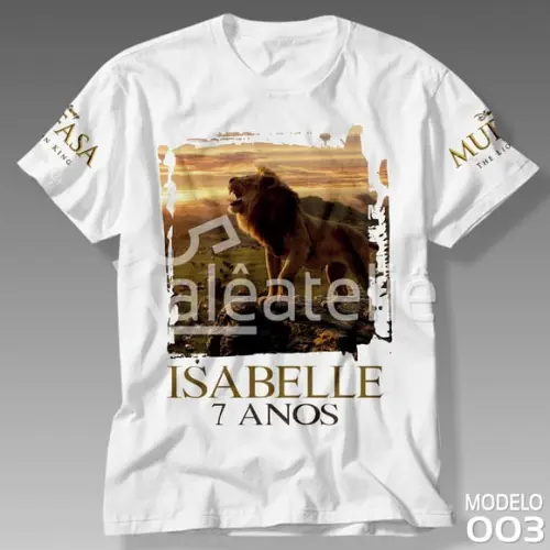 Camisa Mufasa Leão Festa Filme Personalizada