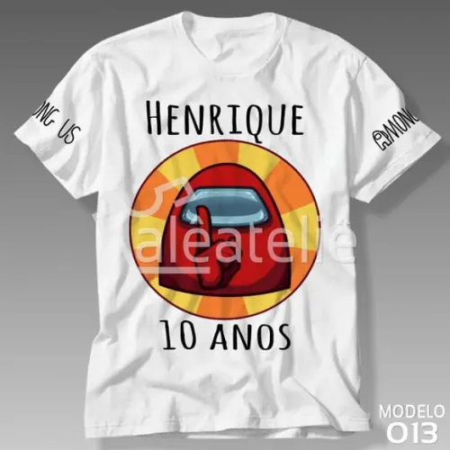 Camiseta Among Us Aniversario Jogo Infantil Personalizada