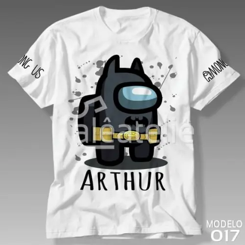 Camiseta Among Us Batman Jogo Game Infantil Personalizada