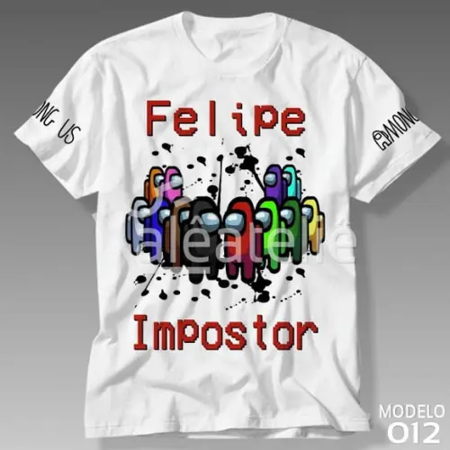 Camiseta Among Us Impostor Jogo Game Infantil Personalizada