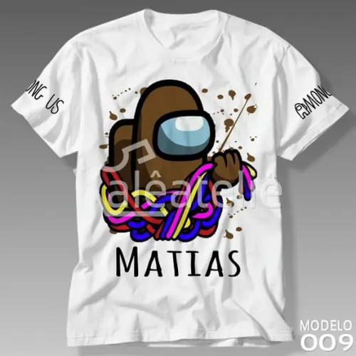 Camiseta Among Us Marrom Jogo Game Infantil Personalizada
