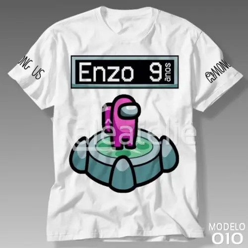 Camiseta Among Us Scan Jogo Game Infantil Personalizada