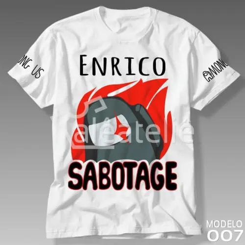Camiseta Among Us Sabotage Jogo Game Infantil Personalizada