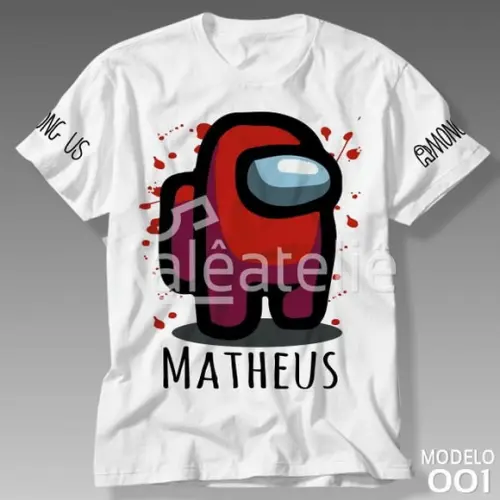 Camiseta Among Us Vermelho Jogo Game Infantil Personalizada
