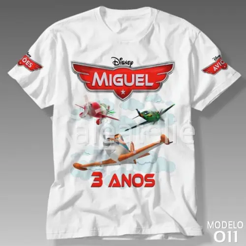 Camiseta Aviões Disney Festa Infantil Personalizada