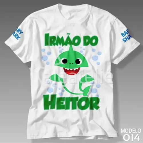 Camiseta Baby Shark Festa Brother Shark Personalizada