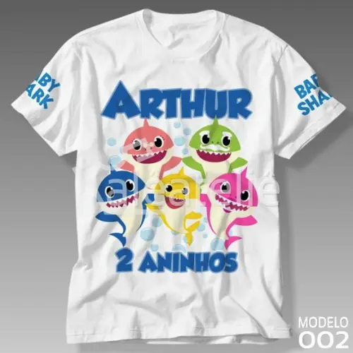 Camiseta Baby Shark Personalizada Festa Aniversário Doo Doo