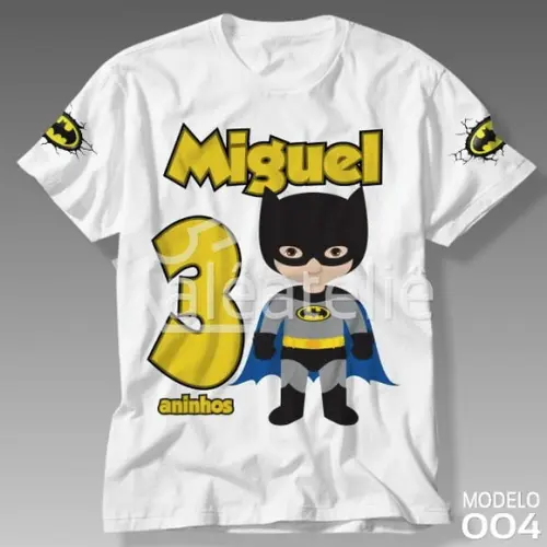 Camiseta Batman Festa Infantil Aniversario Personalizada
