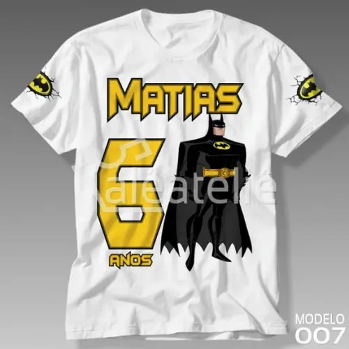 Camiseta Batman Infantil Festa Aniversario Personalizada