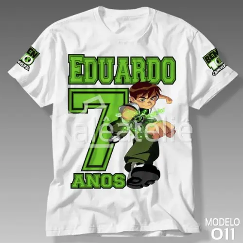Camiseta Ben 10 Festa Aniversário Camisa Niver Personalizada