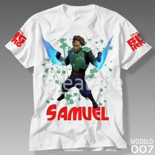 Camiseta Big Hero 6 Wasabi Infantil Adulto Personalizada
