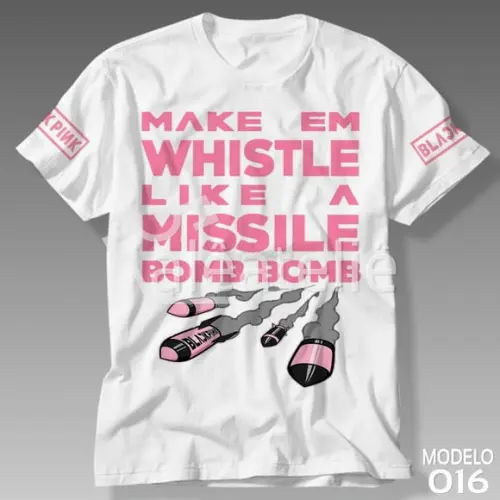 Camiseta Black Pink Missile Infantil Adulto Personalizada