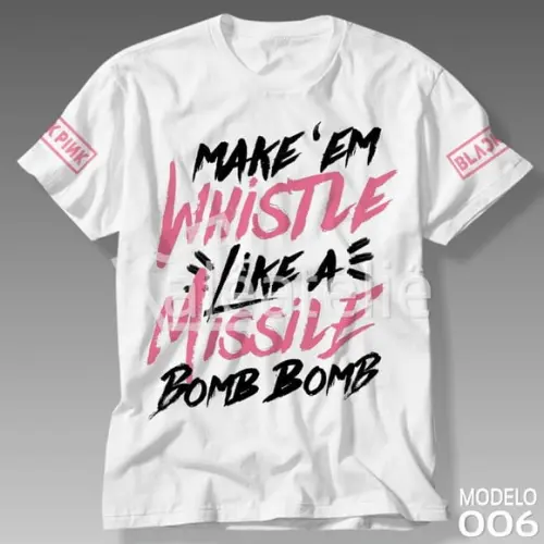 Camiseta Black Pink Whistle Infantil Adulto Personalizada