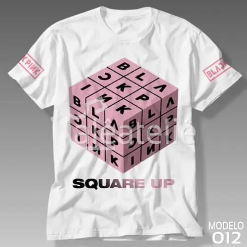 Camiseta Black Pink Square Up Infantil Adulto Personalizada