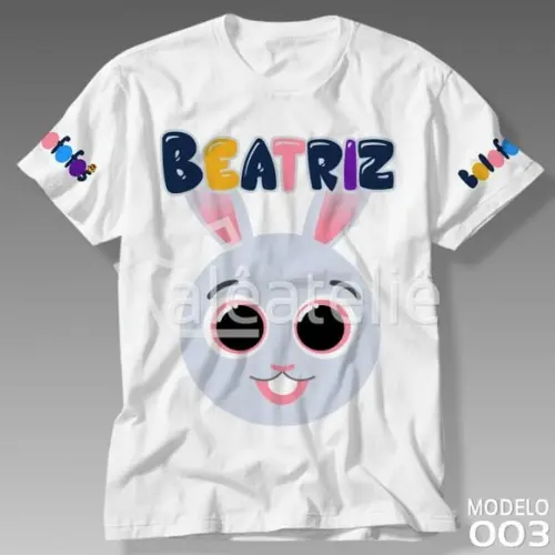 Camiseta Bolofofos Bunny Coelhinha Infantil Personalizada