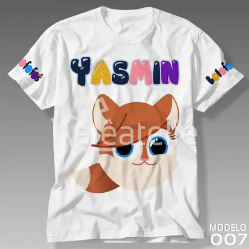 Camiseta Bolofofos Megan Raposinha Infantil Adulto Unissex