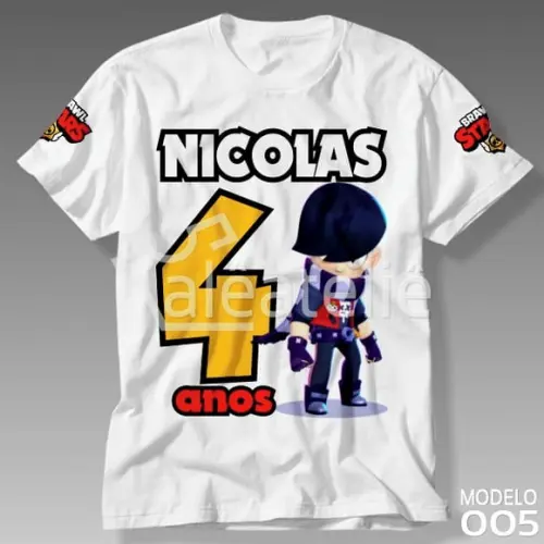 Camiseta Brawl Stars Edgar Infantil Adulto Personalizada
