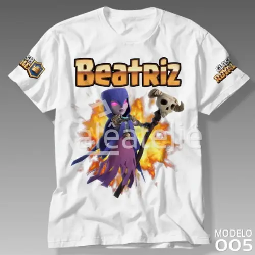 Camiseta Bruxa Sombria Jogo Clash Royale Personalizada