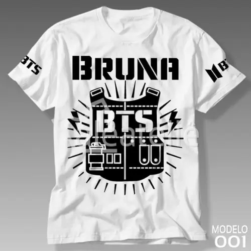 Camiseta Bts Kpop Bangtan Boys Bias Logo Army com Nome