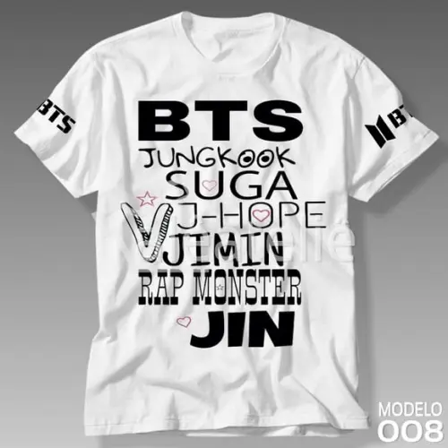 Camiseta Bts Kpop Bangtan Boys Bias Logo Army Personalizada