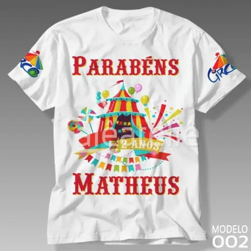 Camiseta Camisa Blusa Circo Personalizada Festa Aniversário