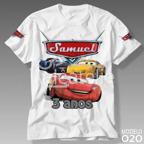 Camiseta Carros Disney 3 Festa Infantil Adulto Personalizada