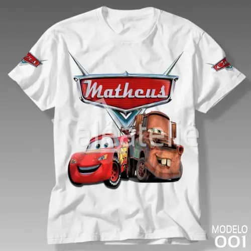 Camiseta Carros Disney McQueen Mate Blusa Personalizada