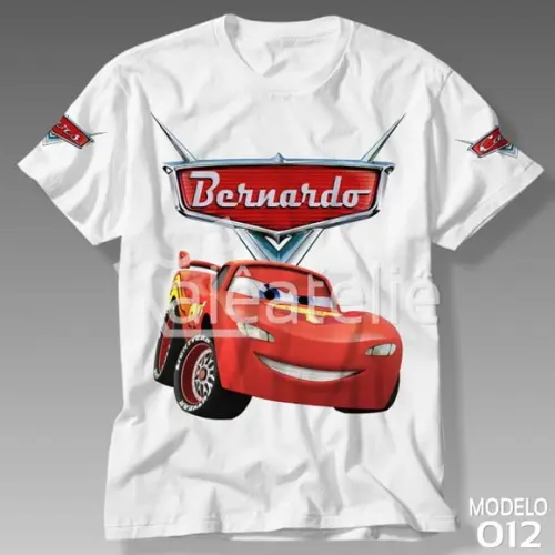 Camiseta Carros Disney Relâmpago McQueen Blusa Personalizada