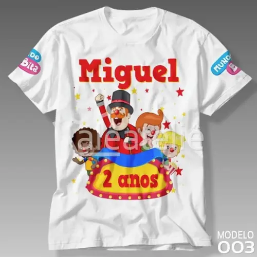 Camiseta Circo do Bita Festa Aniversário Personalizada