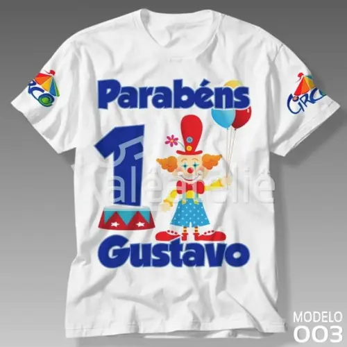 Camiseta Circo Infantil Palhaço Festa Personalizada