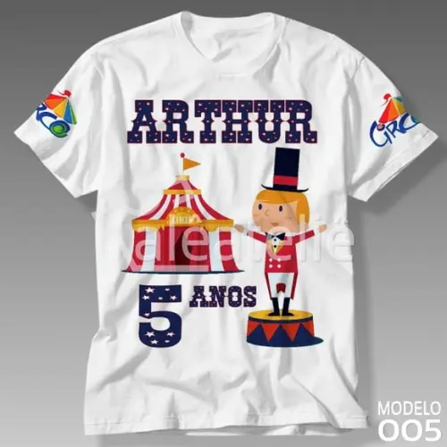 Camiseta Circo Infantil Adulto Picadeiro Festa Personalizada