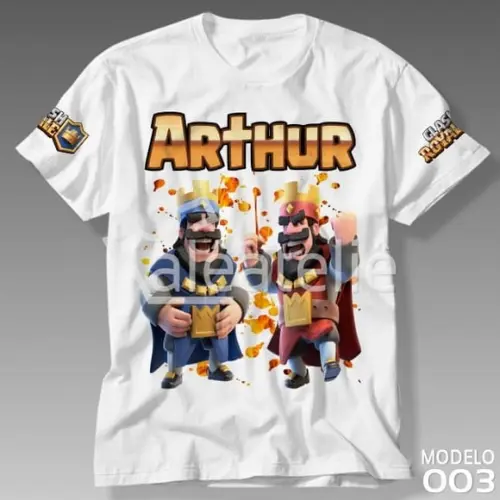 Camiseta Clash Royale para Festa Aniversário Infantil Adulto