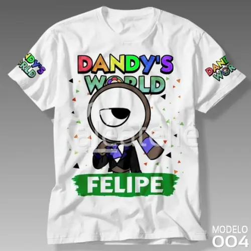Camiseta Dandy's World Rodger Infantil Adulto Personalizada