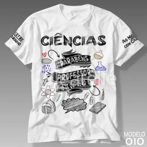 Camiseta Dia dos Professores Ciências Personalizada