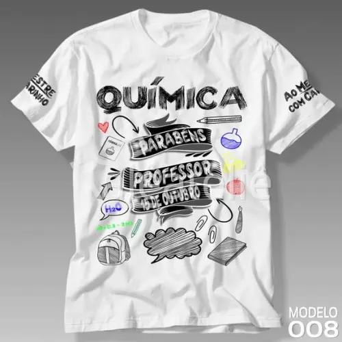 Camiseta Dia dos Professores Química Personalizada