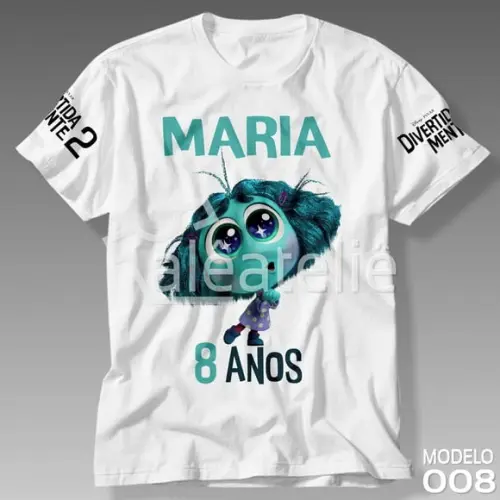 Camiseta Divertida Mente 2 Inveja Filme Personalizada